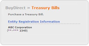 Screen segment for BuyDirect with sample Registration Information.