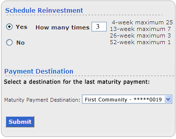 Screen segment for BuyDirect with sample Purchase Frequency Information.