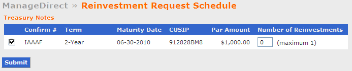 Screen segment for BuyDirect with sample repeat purchase information for the purchase frequency.