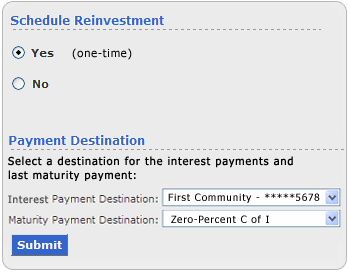 Screen segment for BuyDirect with sample Purchase Frequency Information.